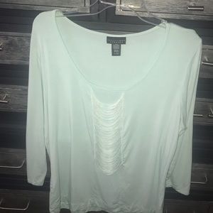 3/4 sleeves mint green top